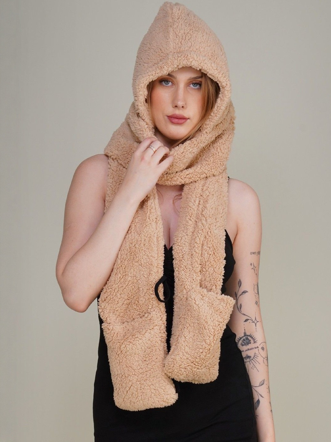 PIFTIF Women Woolen Scarf Ear Cap & Glove