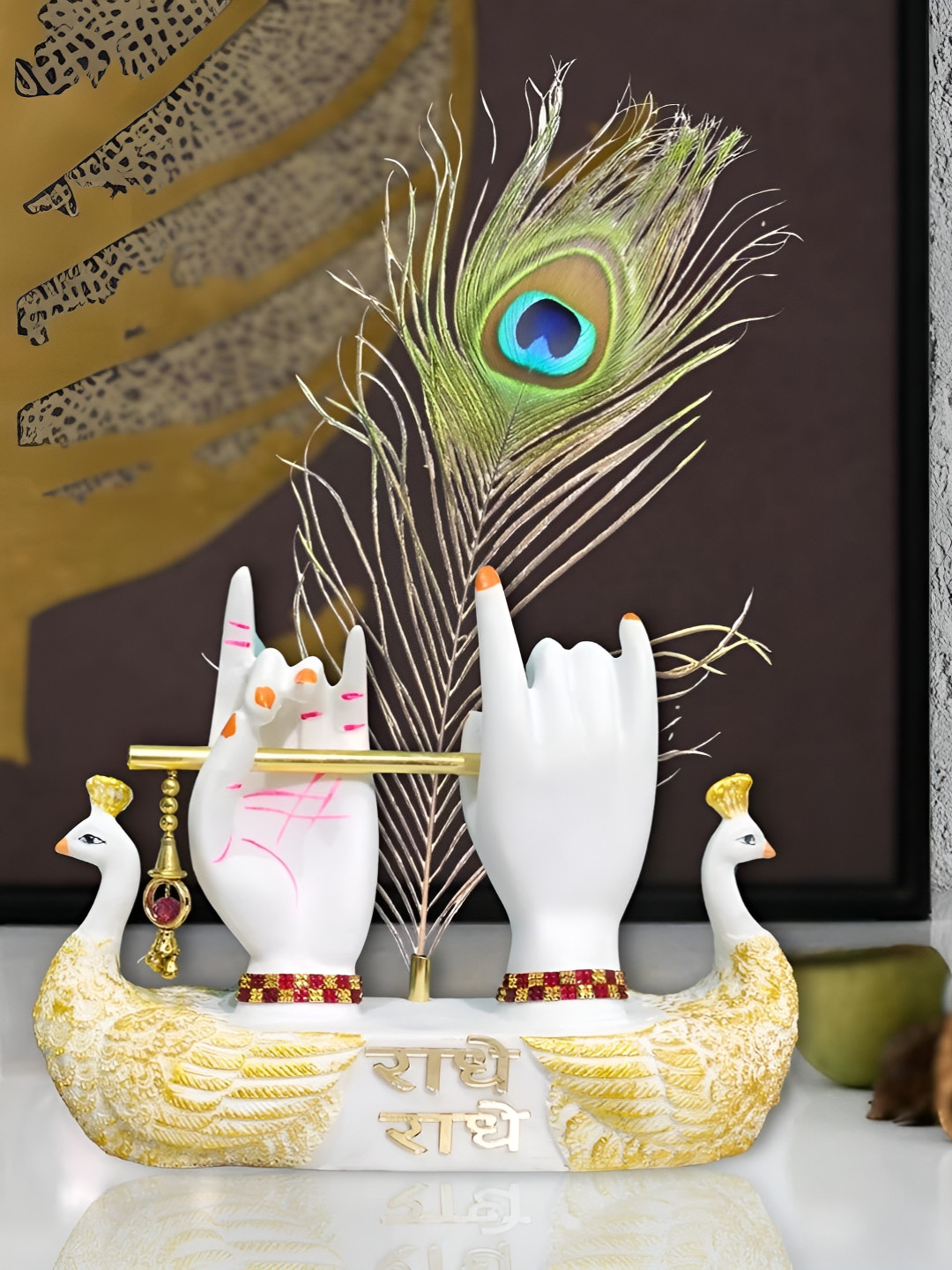 THE SACRED GIFTS White And Gold Toned Religious Idol Showpiece