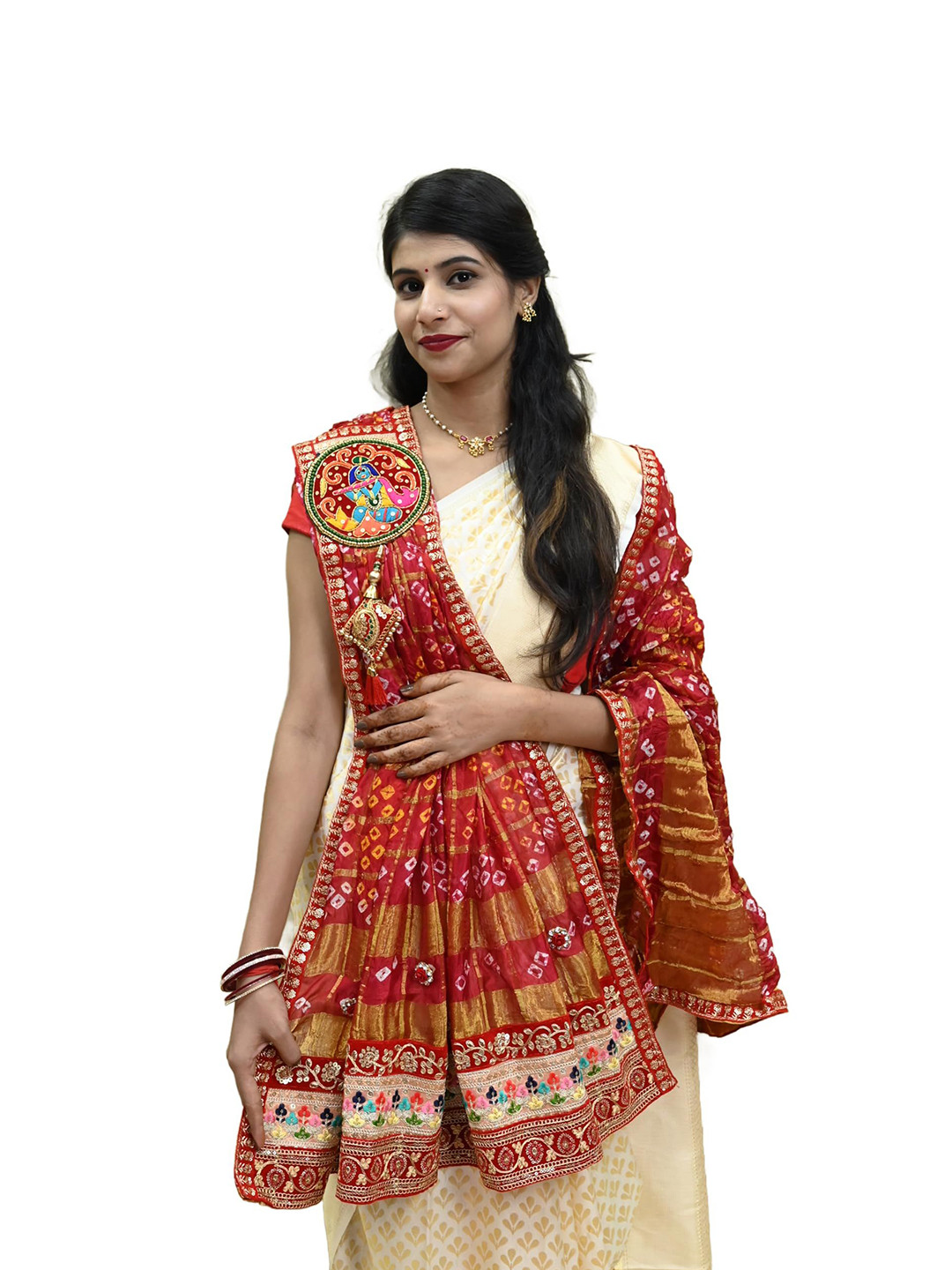 Ranisatiya creation Bandhani Printed Dupatta With Thread Work