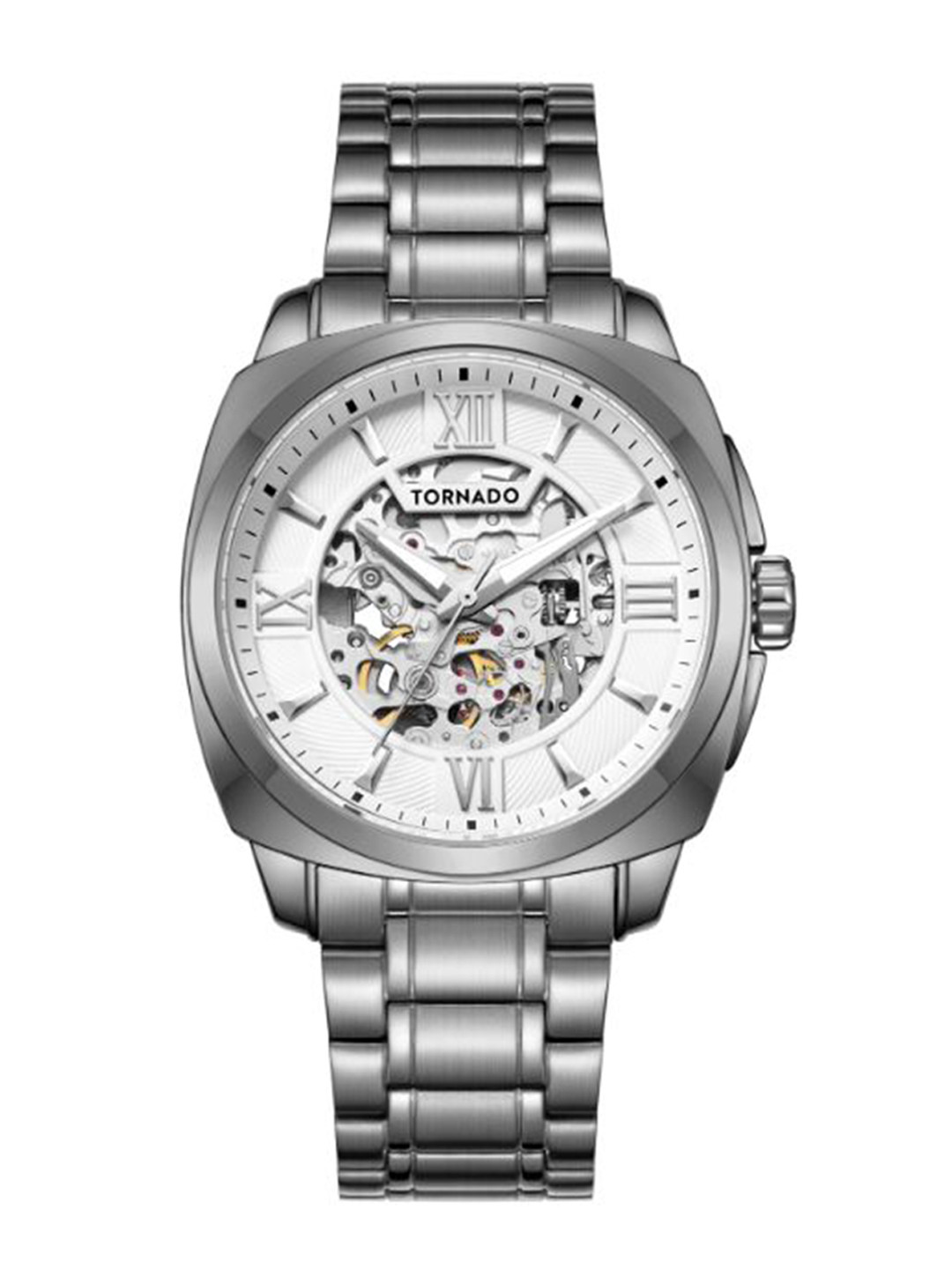 TORNADO Men Skeleton Dial & Stainless Steel Straps Analogue Automatic Watch T7316-XBXW