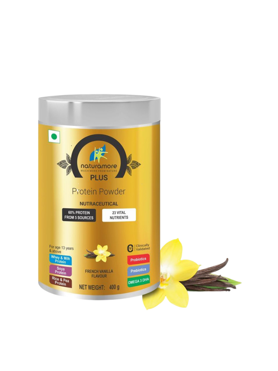 Naturamore Much More From Nature Plus Protein Powder- 400 g- French Vanilla