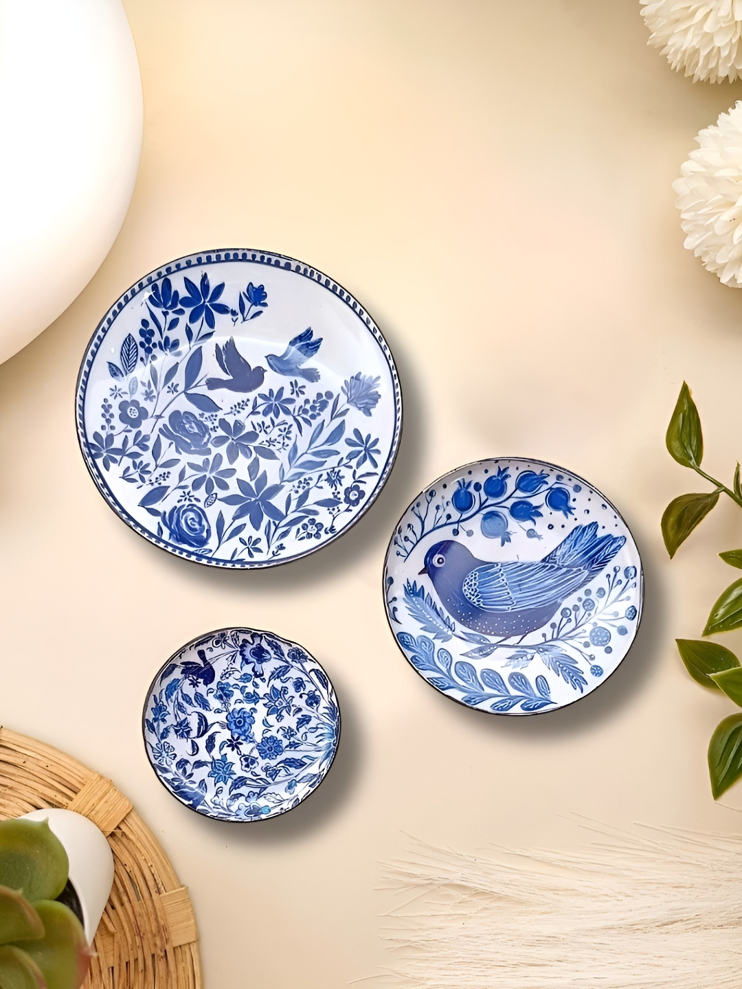 Ritualistic Blue & White 3 Pieces Holland Printed Decorative Fridge Magnets