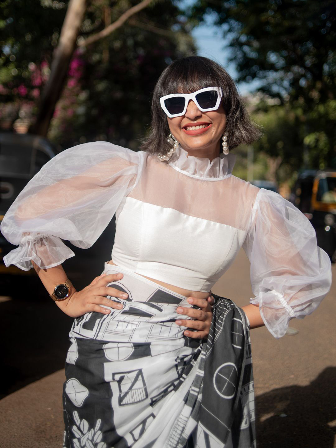 Suta White Organza Blouse
