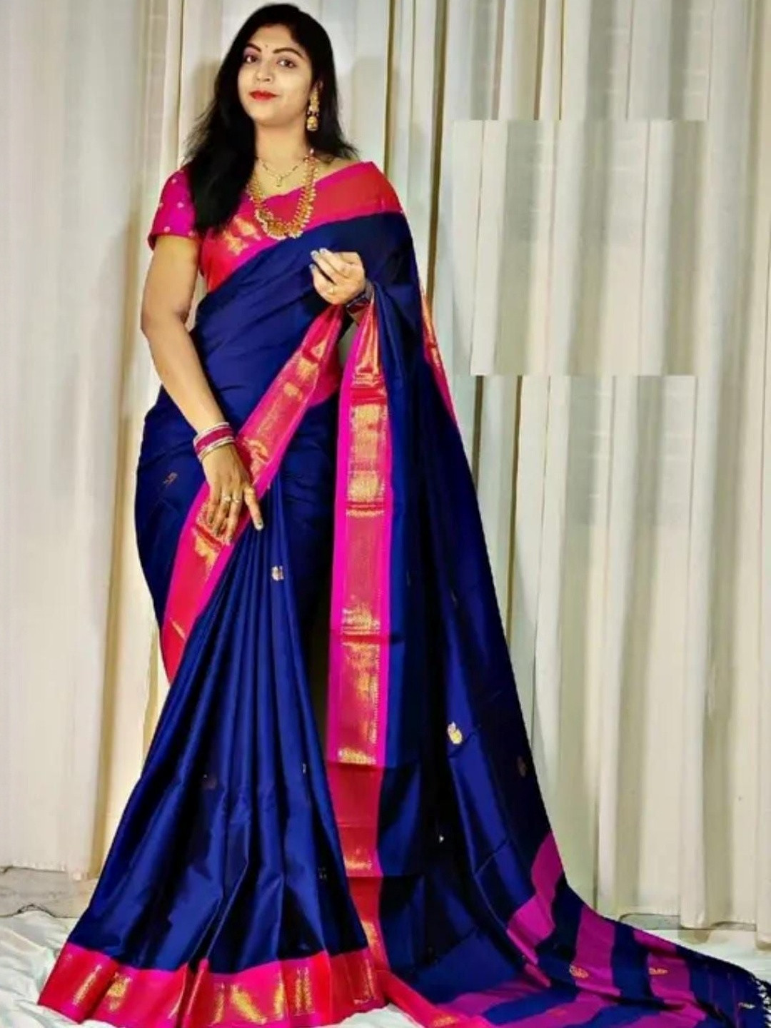 A S CREATION Woven Design Ethnic Motifs Zari Paithani Saree