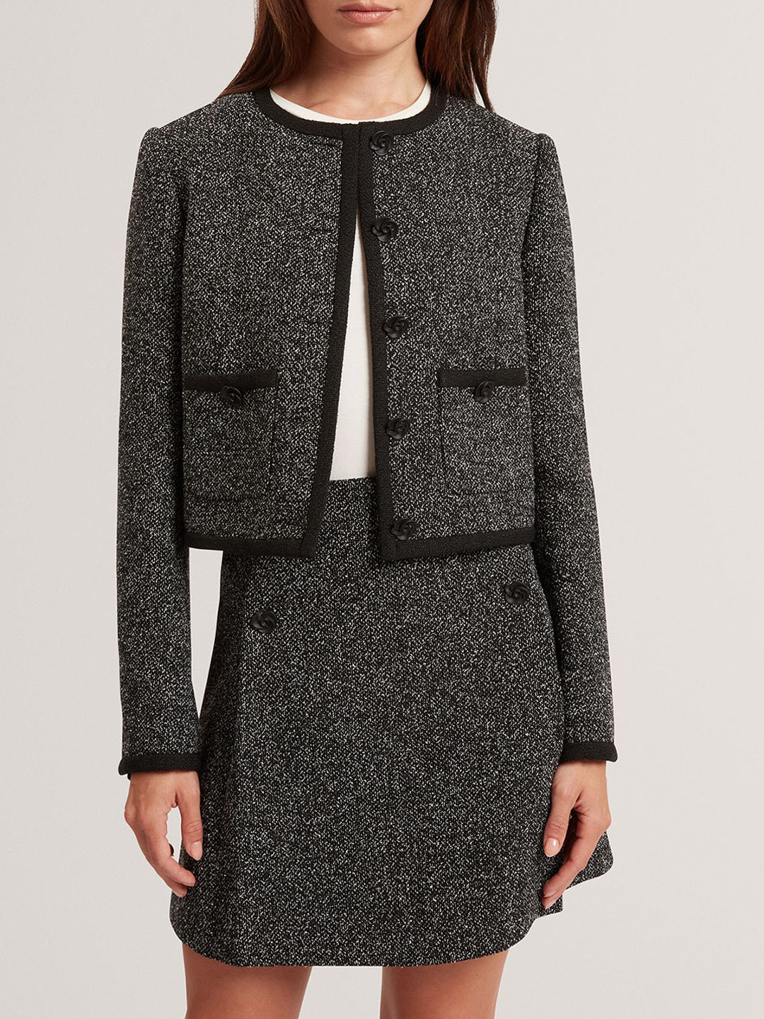 Ted Baker Women Mandarin Collar Long Sleeves Cotton Coat