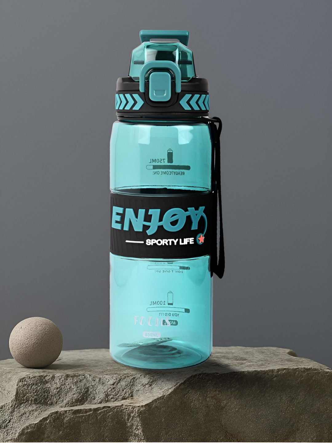 SAGEWARE Blue And Black Typography Printed Fridge Safe Sipper-750 ML