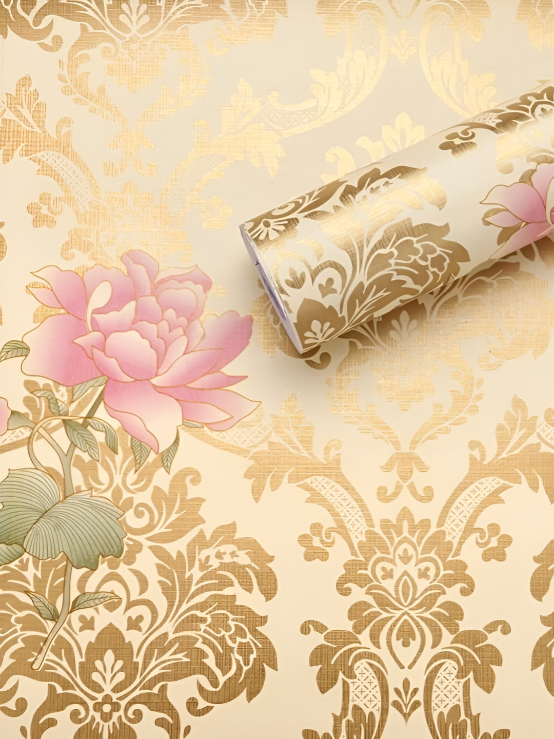 Aura Yellow & Pink Printed Self Adhesive Wall Sticker