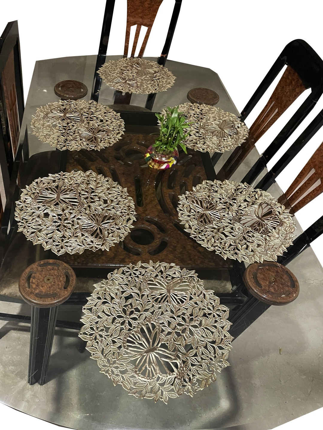 LaVichitra Pack of 6 PVC Round Table Placemat