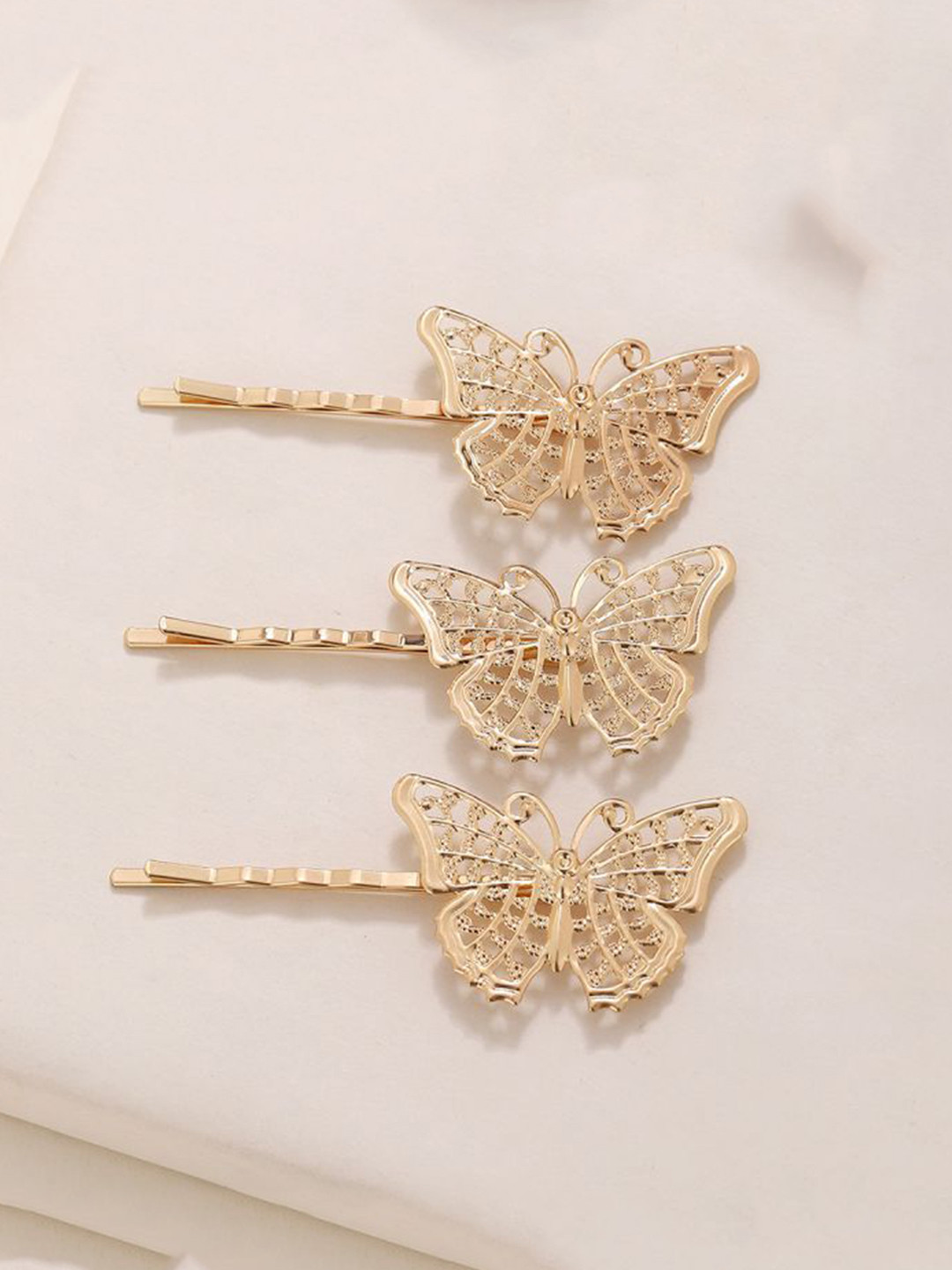 Stoln Women Set Of 3 Geometric Butterfly Hair Clips