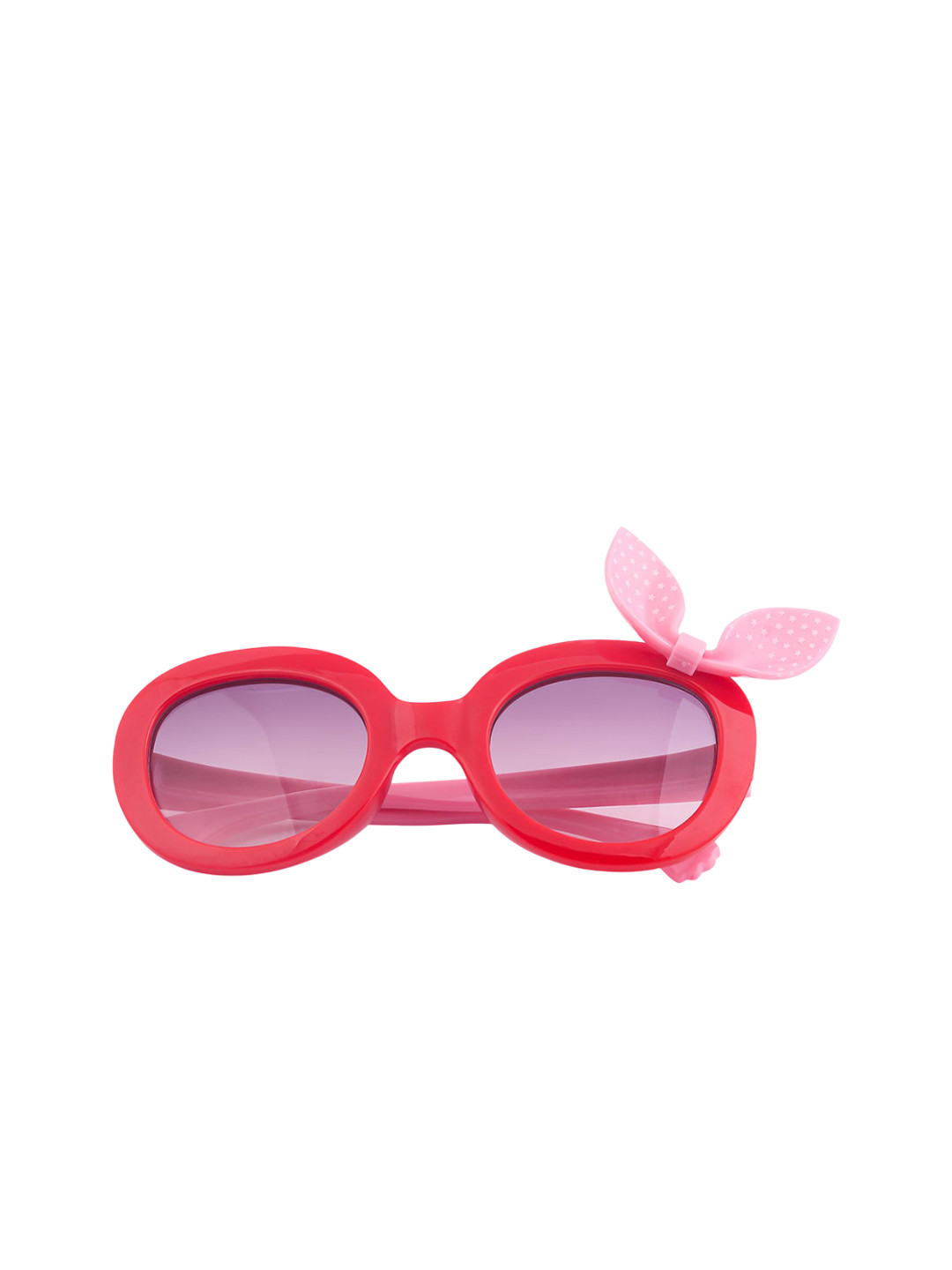 KIDSUN Girls Full Rim Style Round Sunglasses with B1510_RED_PINK