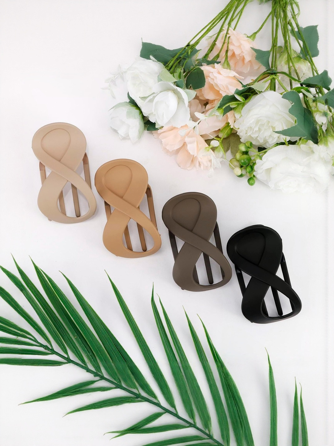 DIVASTRI Women Set of 4 Minimalist Infinity Duck Shape Claw Clip