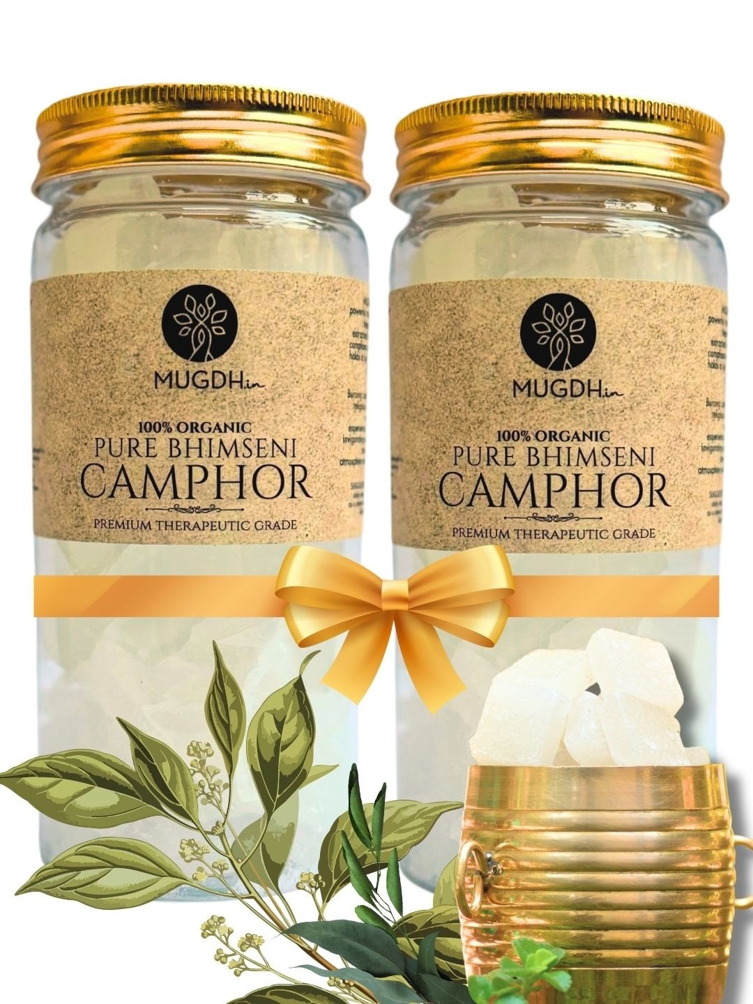 Mugdh.in Pack of 2 Bhimseni Camphor 400gm