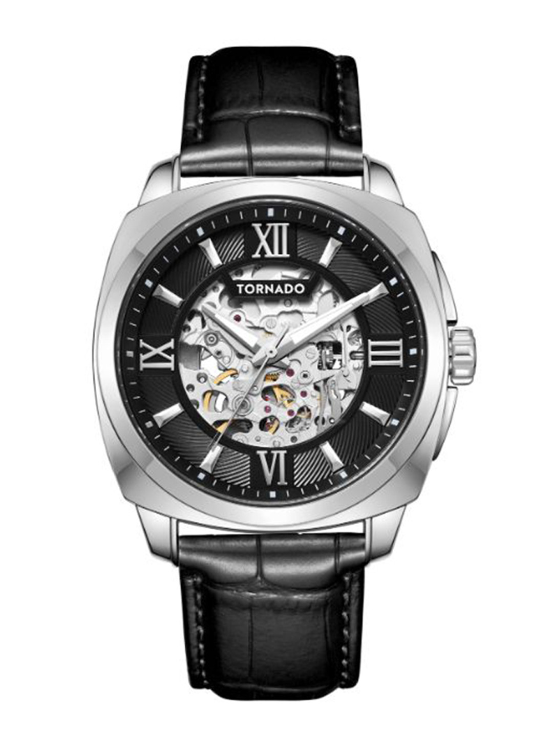 TORNADO Men Skeleton Dial & Stainless Steel Straps Analogue Automatic Watch T7316-SLBB