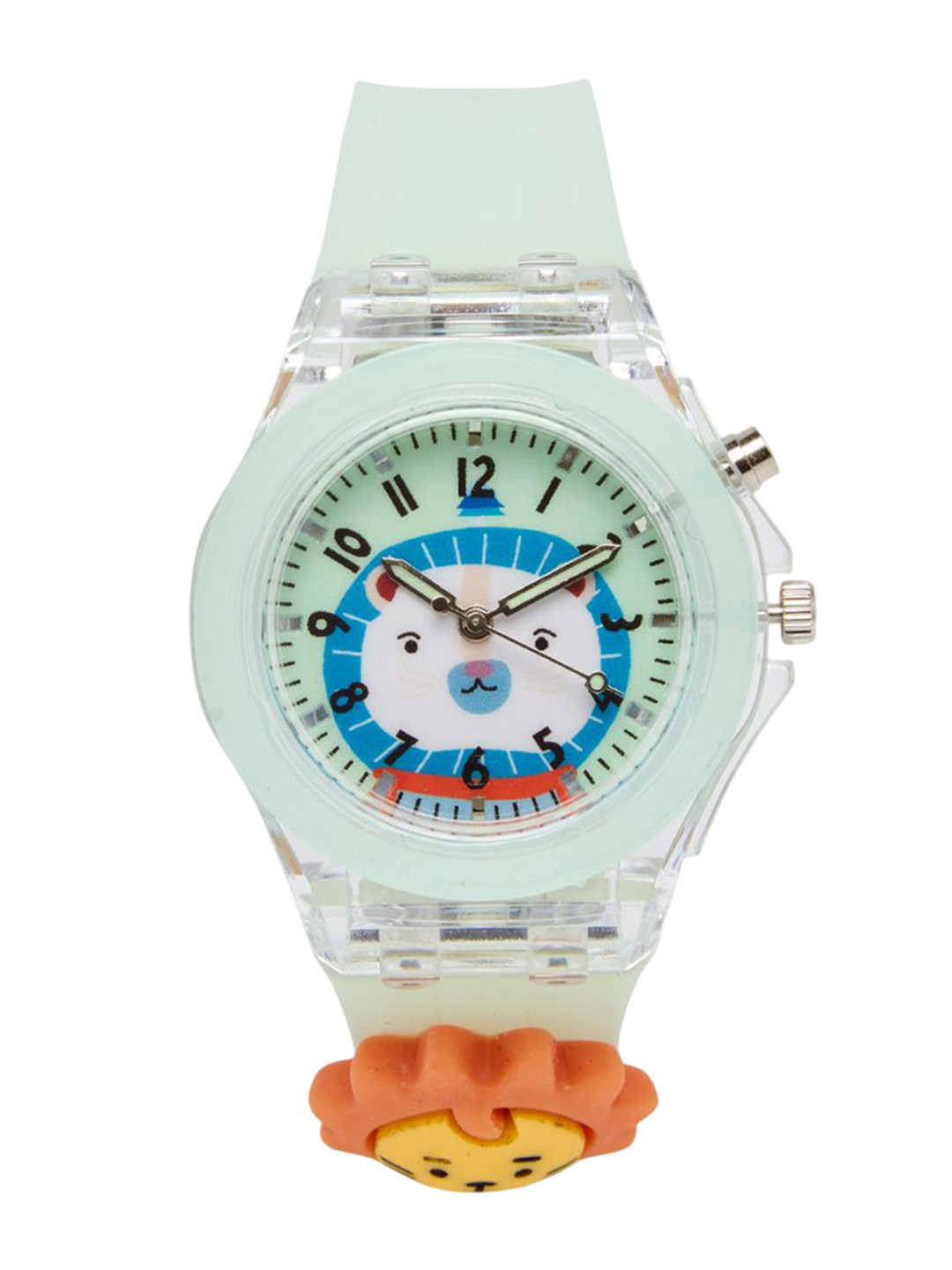 KIDSUN Kids Round Dial & Seven Light Redium Strap Analogue Watch 7052_GREEN_GREEN