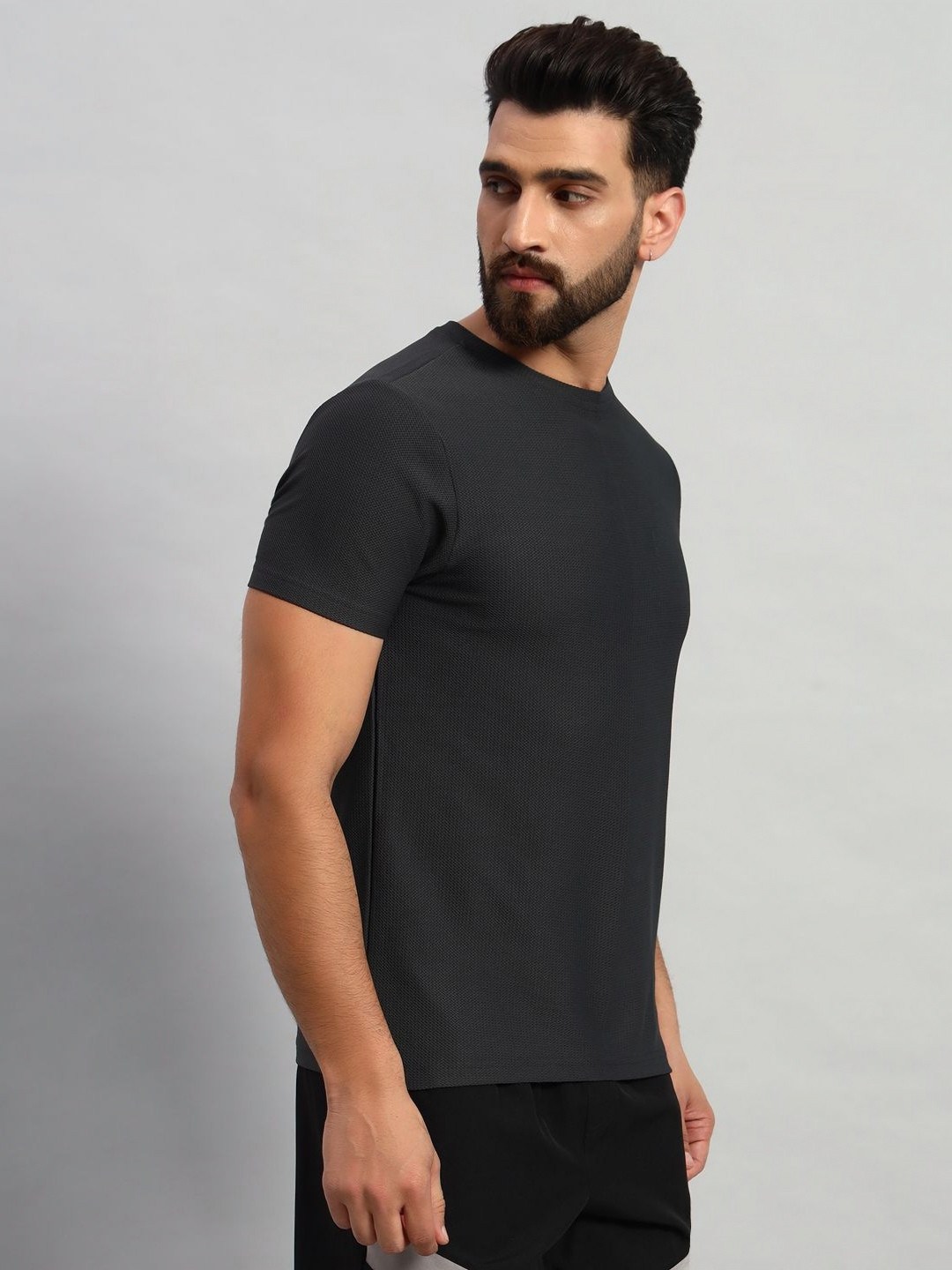 ATICX Men Brand Logo Antimicrobial Slim Fit T-shirt