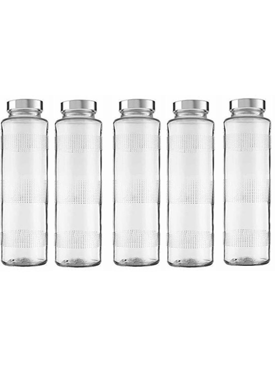 1ST TIME Set Of 9 Transparent BPA Free Freezer Safe Glass Water Bottle