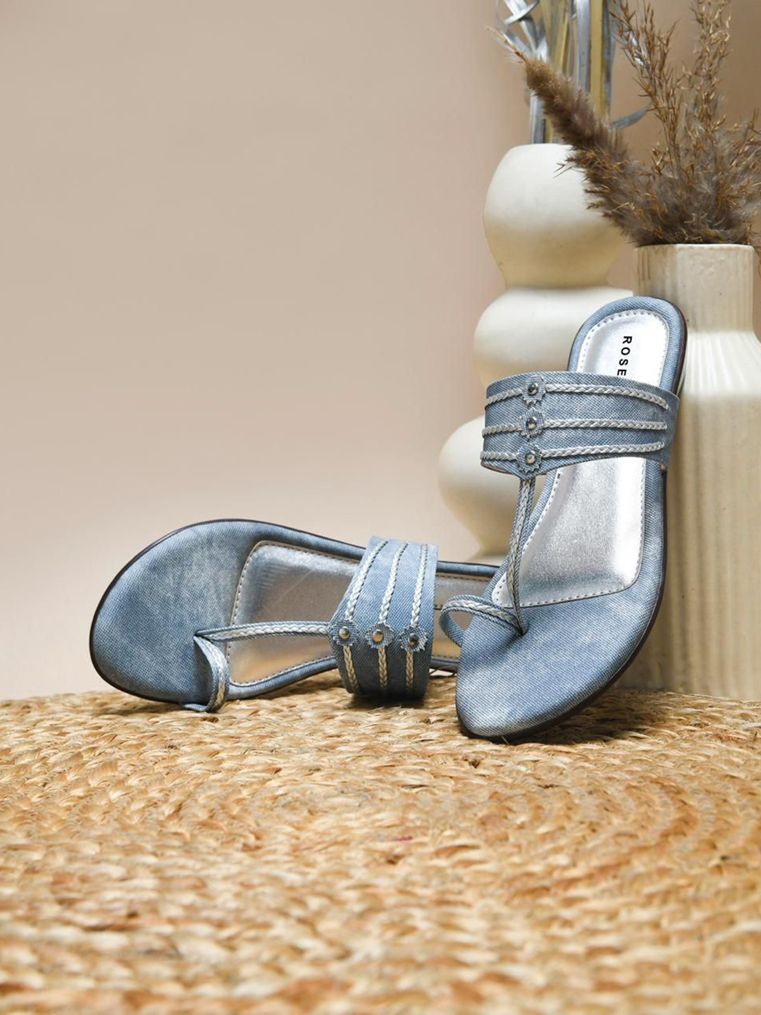 ROSE ITALIA Women Solid Open Toe Slip-On One Toe Flats Heel Sandal