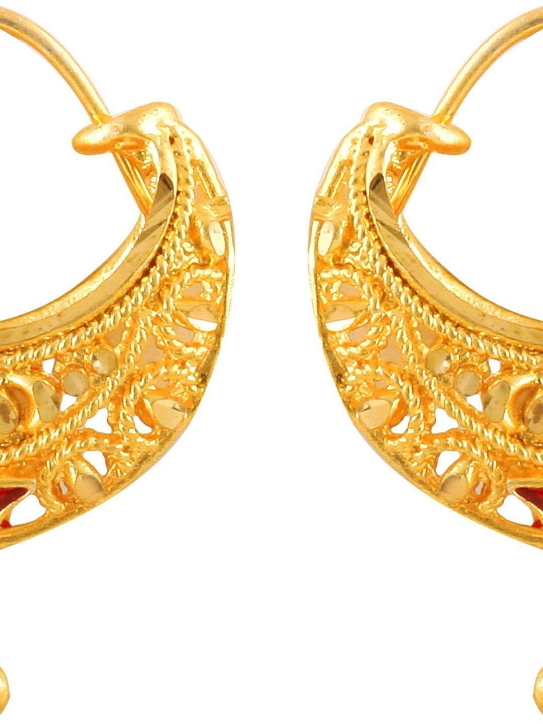 VIVASTRI Women Gold-Plated Drop Earrings with Insert Closure