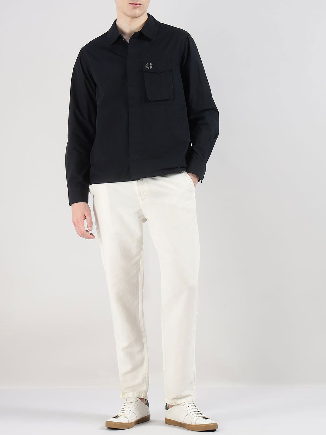 Fred Perry Spread Collar Long Sleeves Cotton Casual Shirt