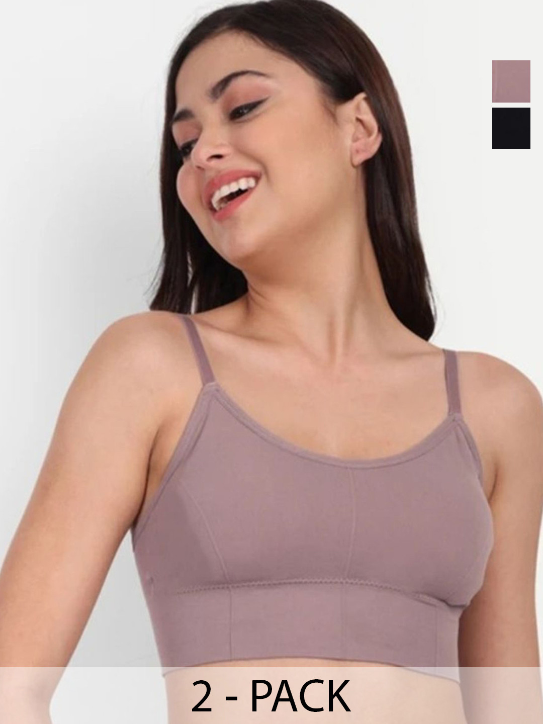 NAYAK FASHION  Pack of 2 Women's Solid Full Coverage Lightly Padded Bra