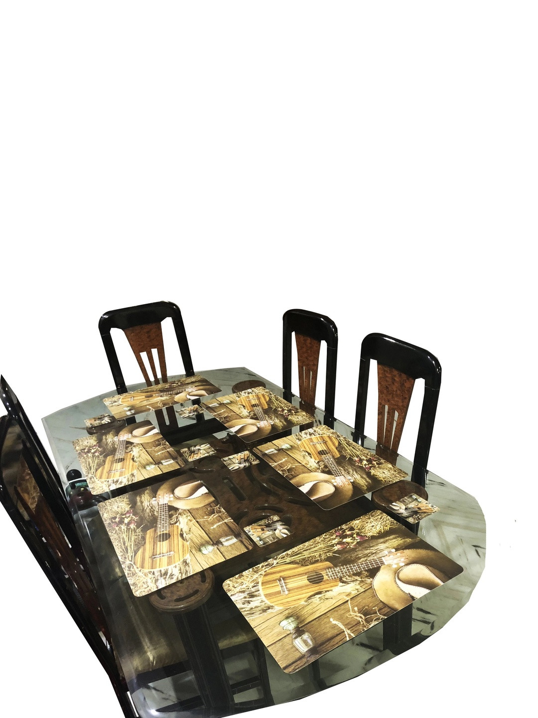 LaVichitra Brown Pack of 6 PVC Rectangular Table Placemat