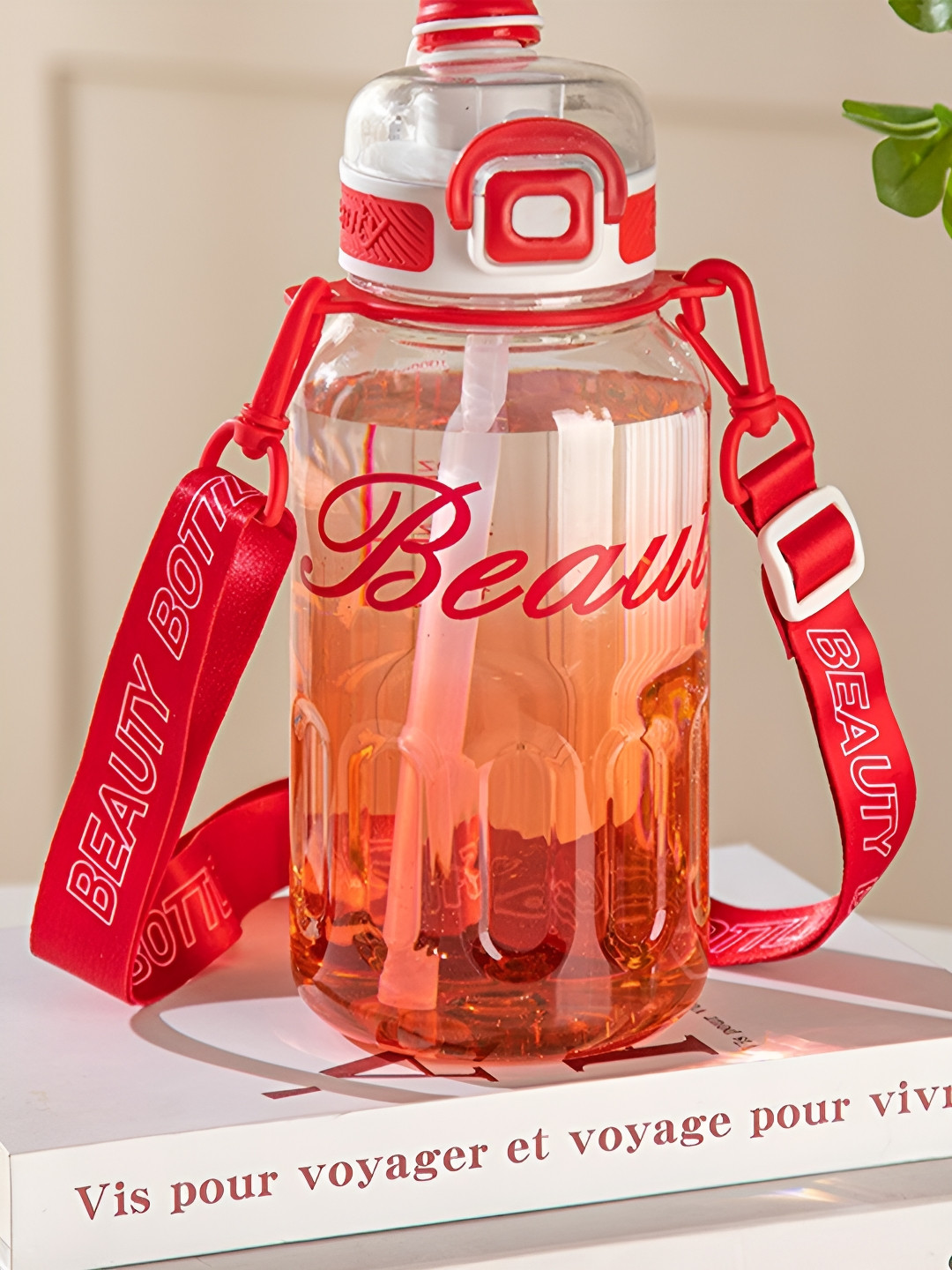 SAGEWARE Red And White Typography Printed Fridge Safe Sipper-1500 ML