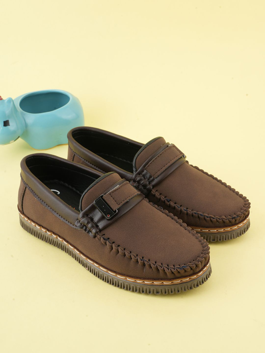 ZOOMBIE Boys Leather Formal Loafers with Buckle