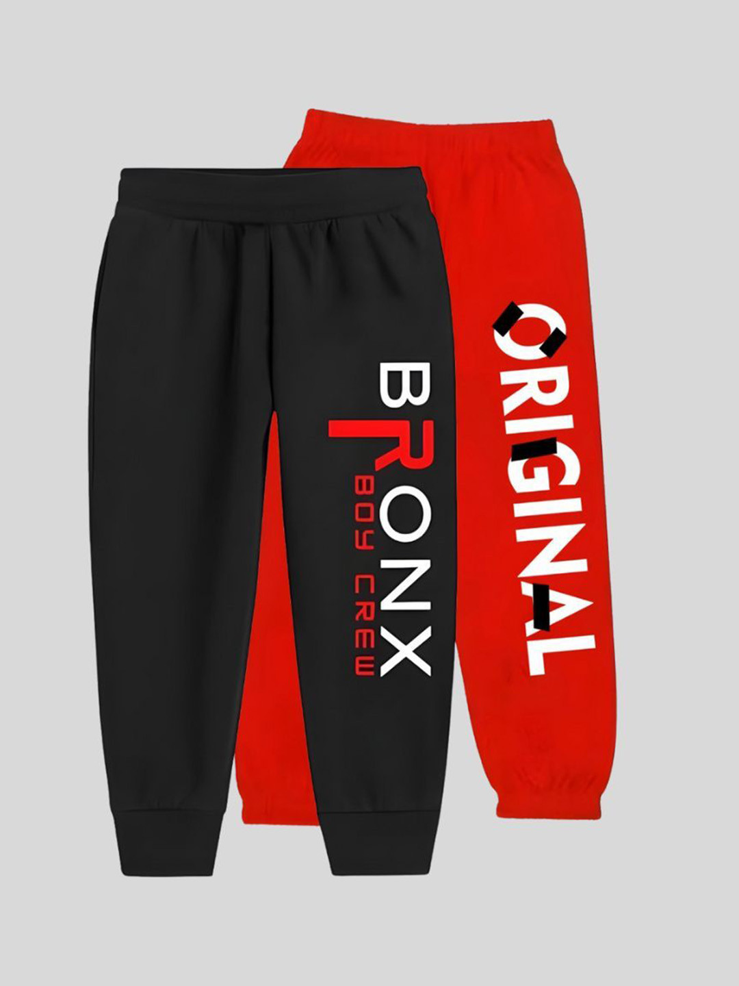 TICOSS Boys Pack Of 2 Printed Pure Woolen Joggers Track Pants