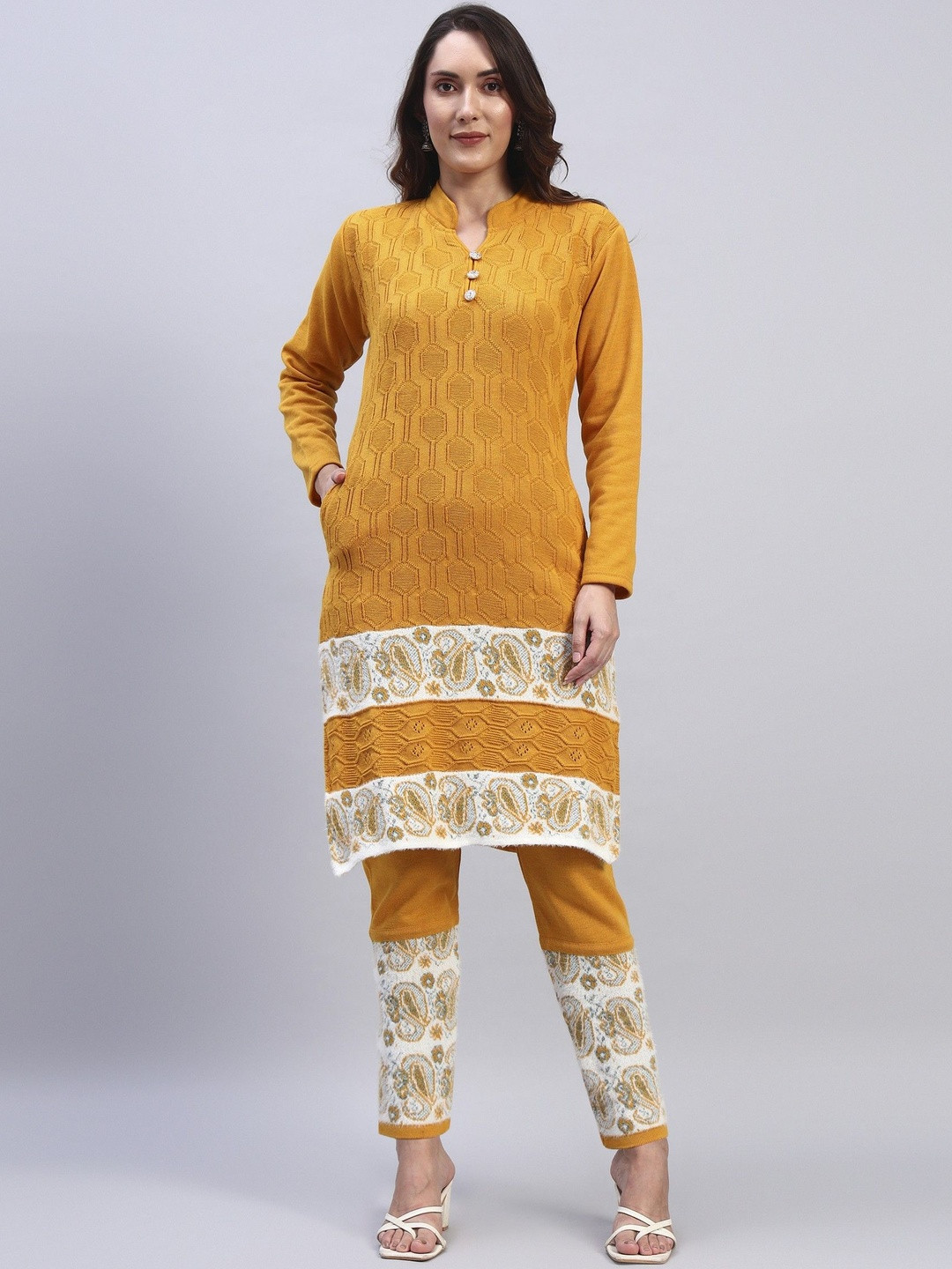 ZEPPI Women Woollen Kurta Palazzo Set