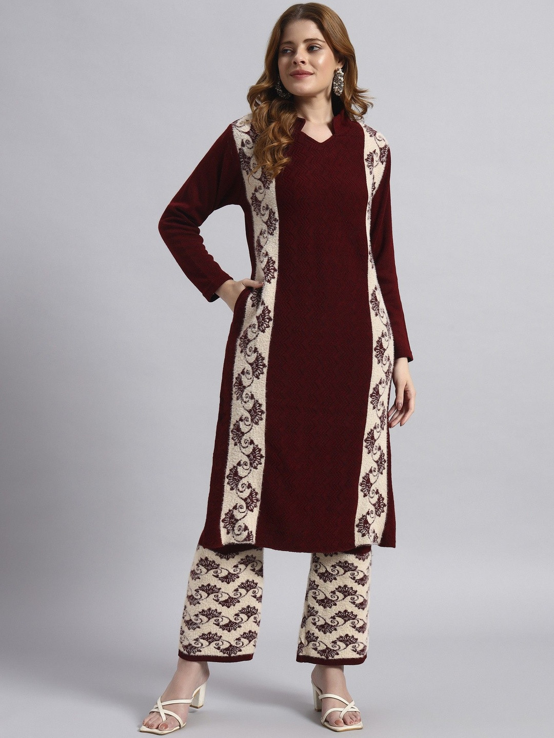 ZEPPI Women Violet Floral Print Pure Cotton Long Sleeves Casual Clothing Set