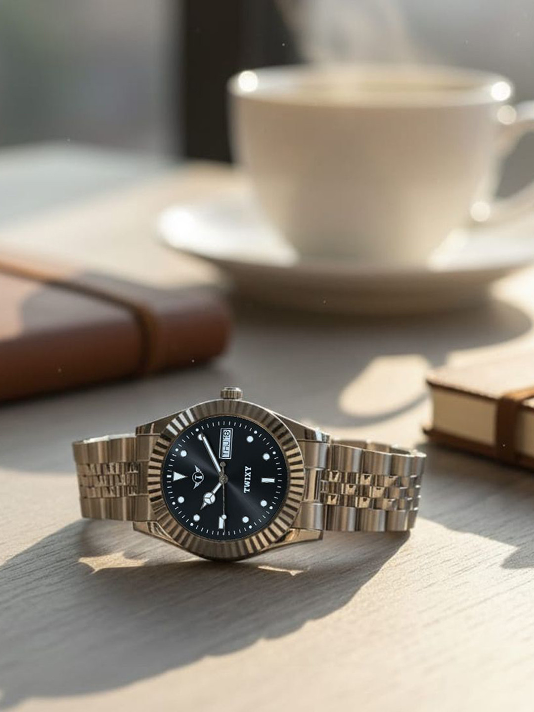 TWIXY Men Stainless Steel Straps Analogue Watch TYW-8 BLACK