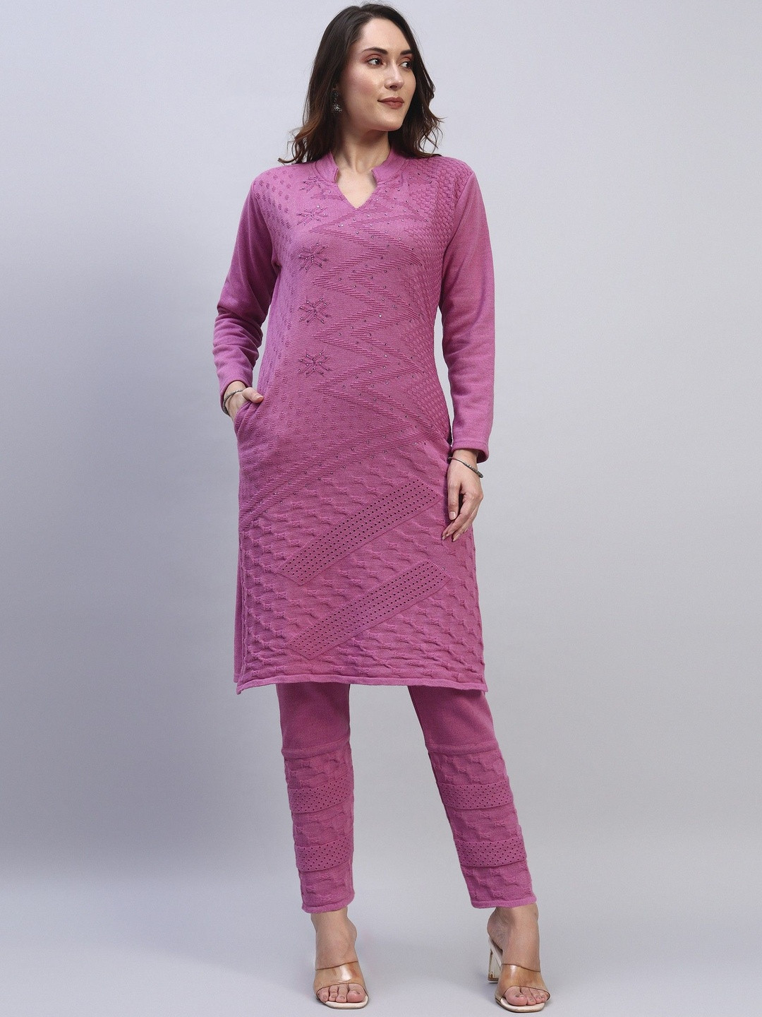 ZEPPI Women Woollen Kurta Palazzo Set
