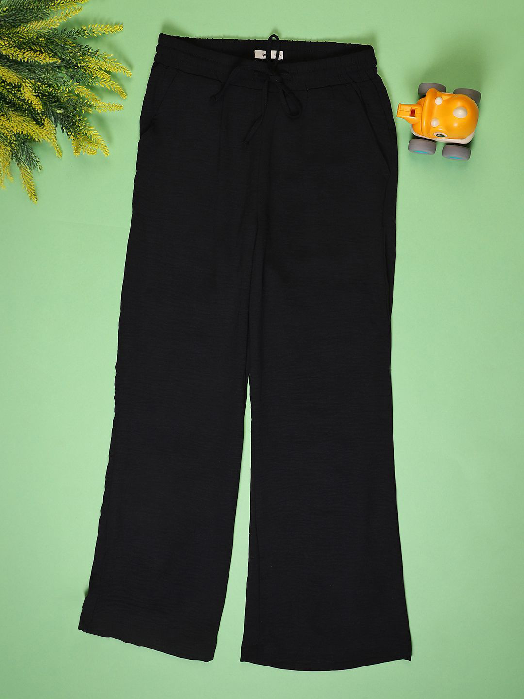 V-Mart Girls Drawstring Mid-Rise Trousers