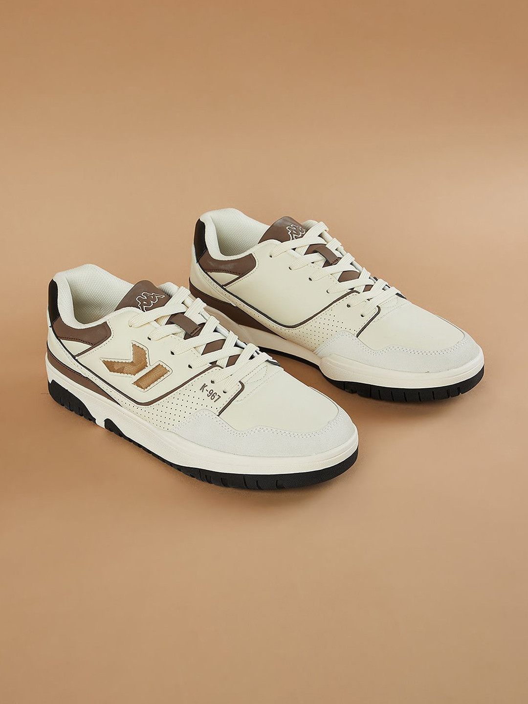 Kappa Men Round Toe Sneakers with Laser Cuts