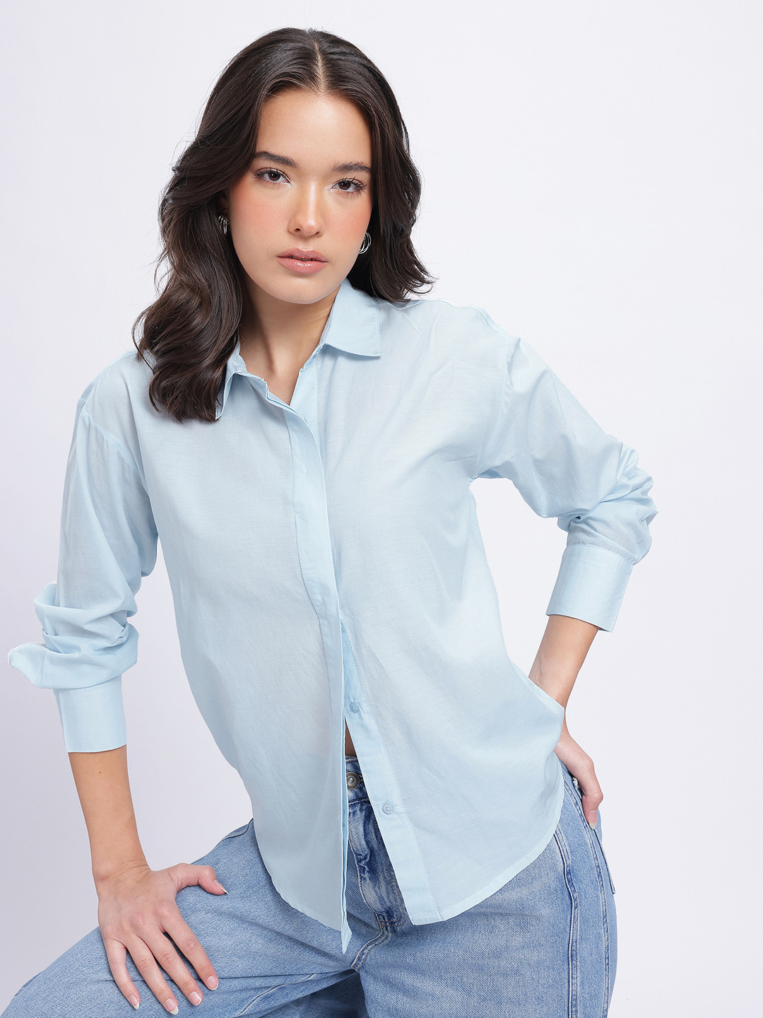 glitchez Lace Inserts Relaxed Fit Shirt