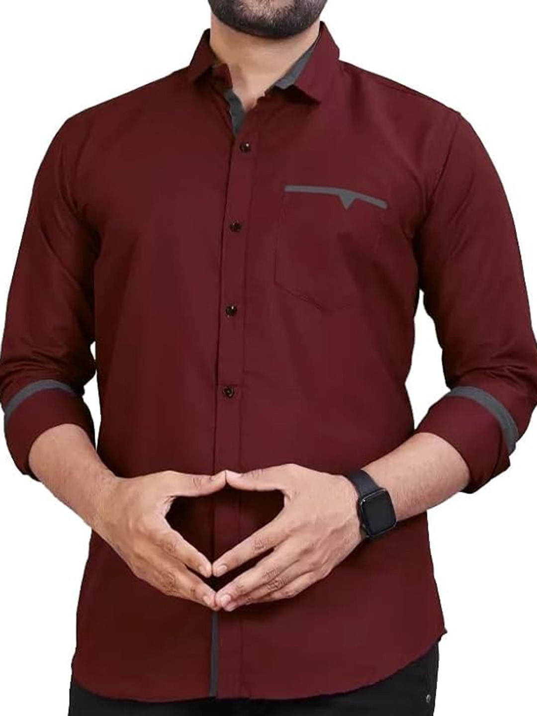 CB-COLEBROOK Spread Collar Long Sleeves Cotton Shirt