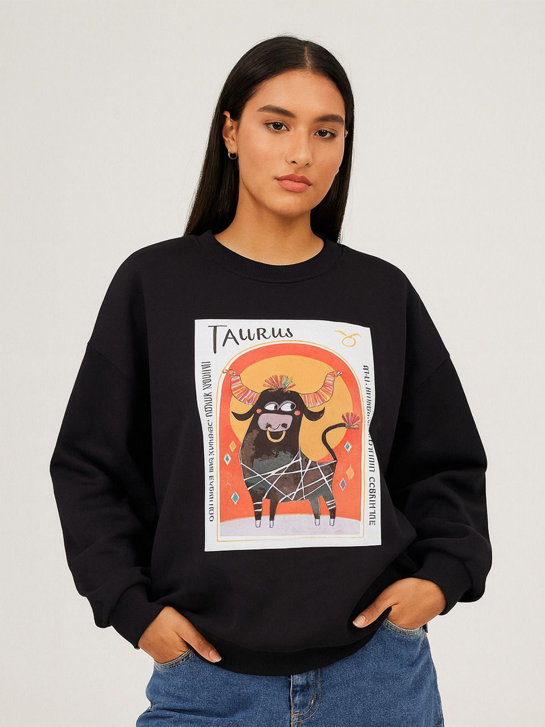 Pookiie Women Graphic Printed Pullover Long Sleeves Sweatshirt