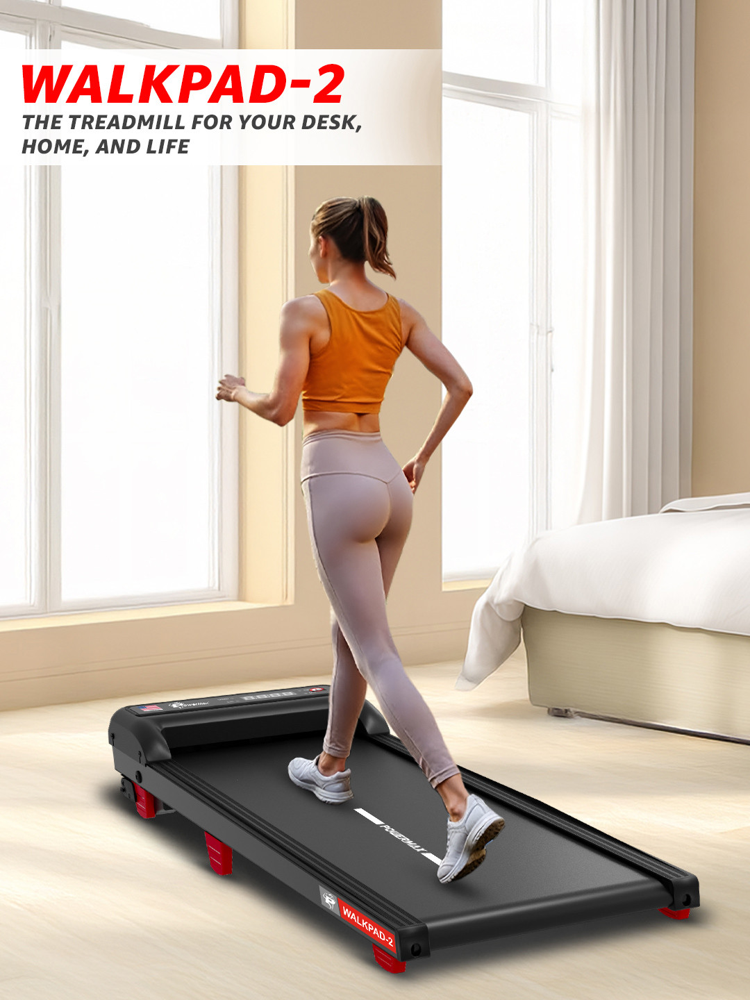 PowerMax Fitness Walkpad-2 Under-Desk Treadmill