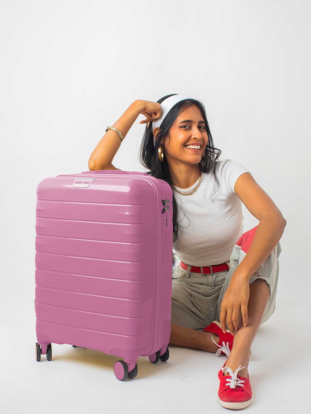 Nasher Miles Vienna Polypropylene Cabin Pink Trolley Bag - 20 Inch (55 cm)