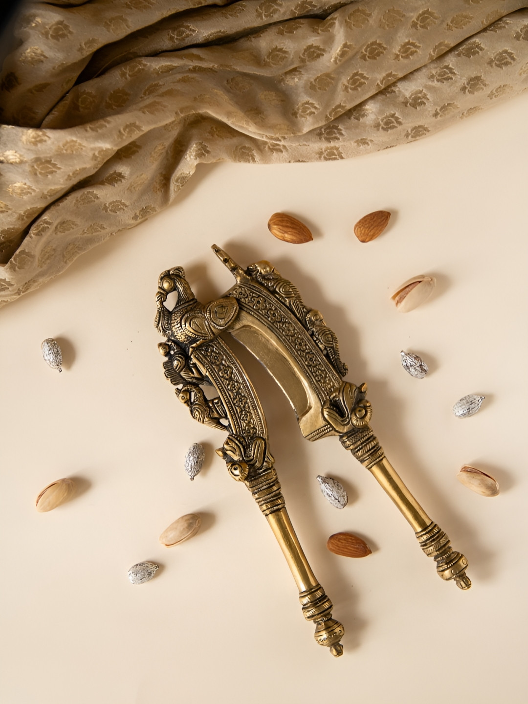 Imli Street Gold-Toned And Black Double Yali Design Nut Cutter Sarota