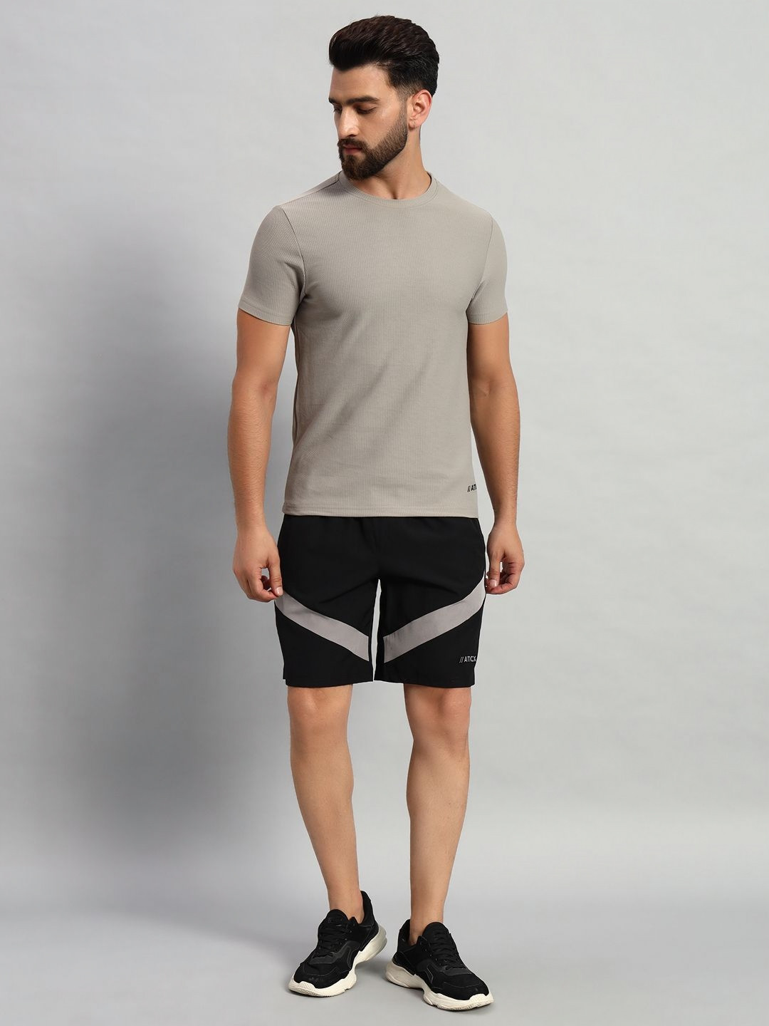 ATICX Men Brand Logo Antimicrobial Slim Fit T-shirt
