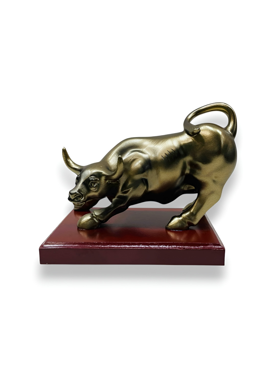 AUGEN Bronze-Toned & Brown Bull Figurine Showpiece