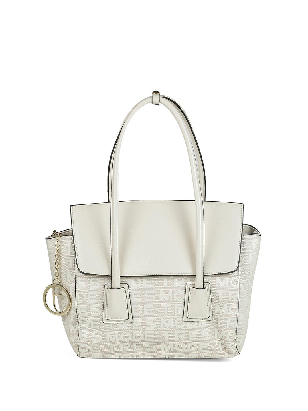 Tresmode Women Typography Printed Swagger Tasselled Leather Tote Bag