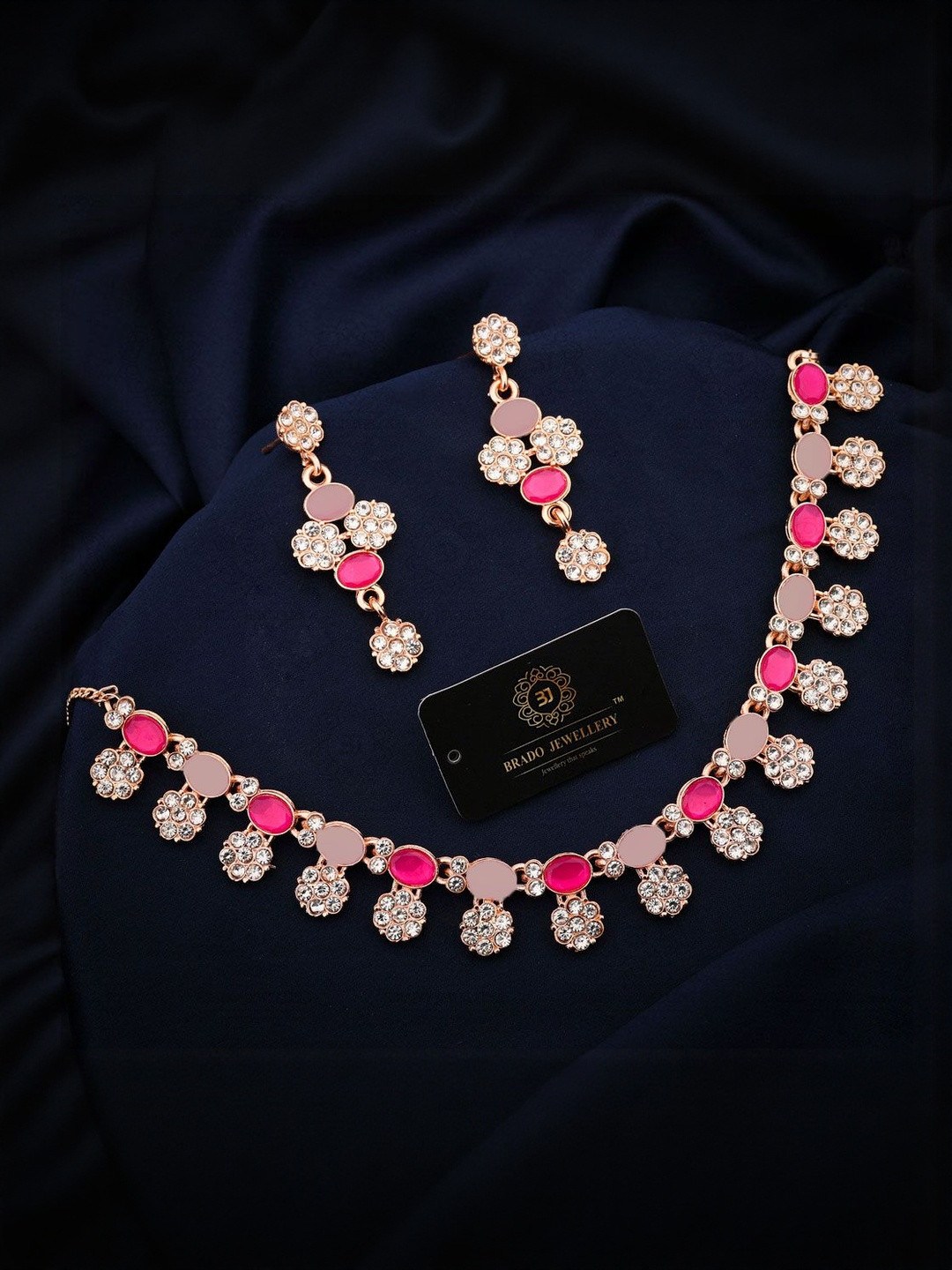 Anouk Rose Gold-Plated Necklace & Earring Set
