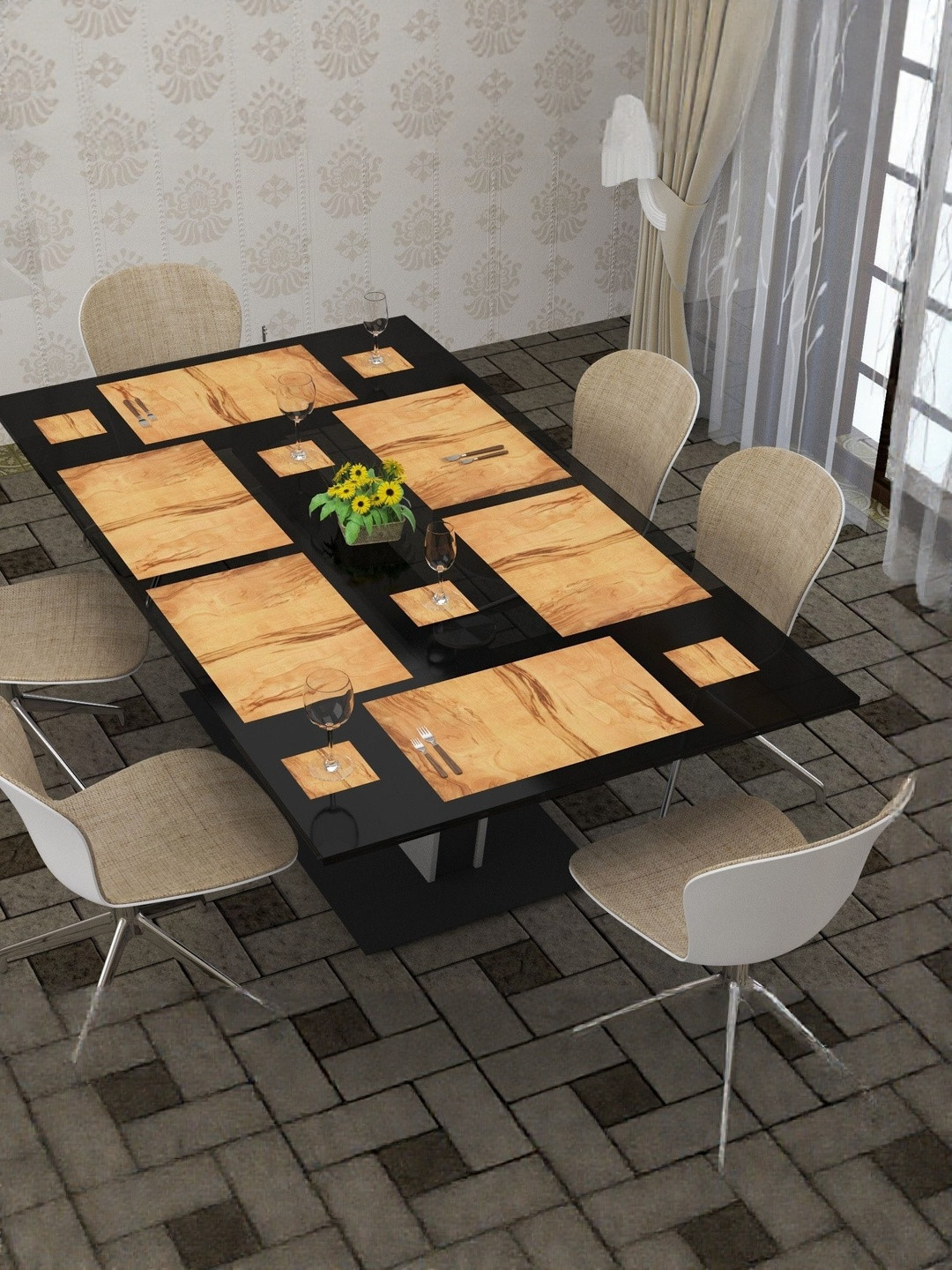 LaVichitra Pack of 12 Tree Wood Design Table Placemat