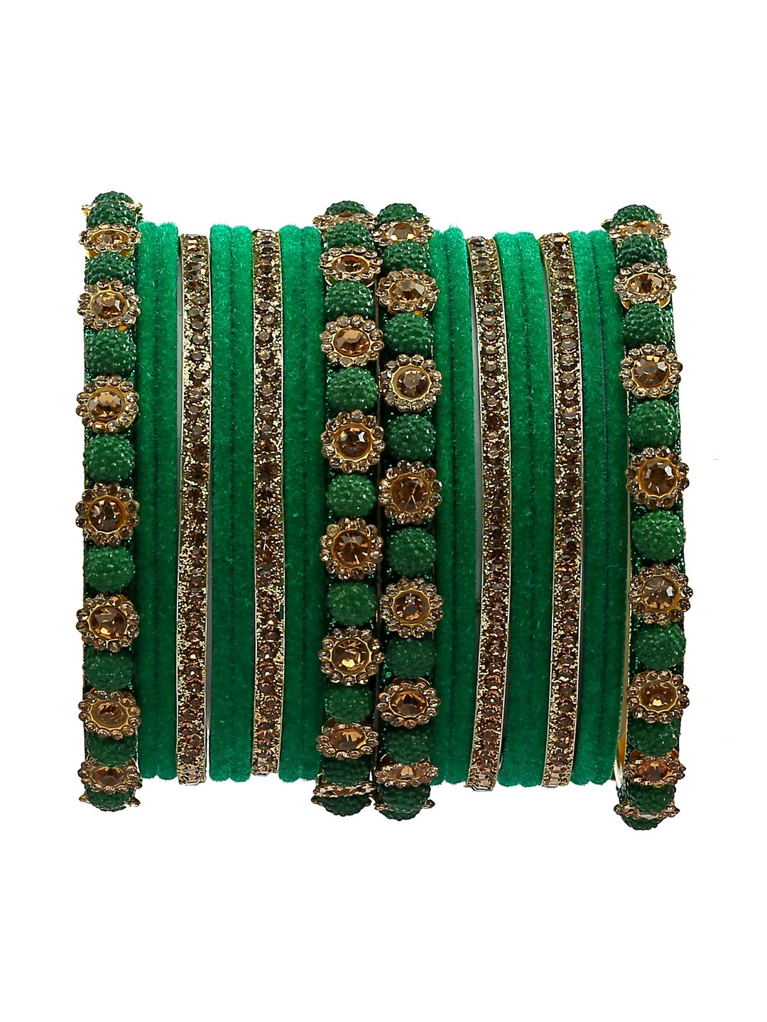 RIJOLI Women Set Of 20 Zircon Studded & Beaded Bngle