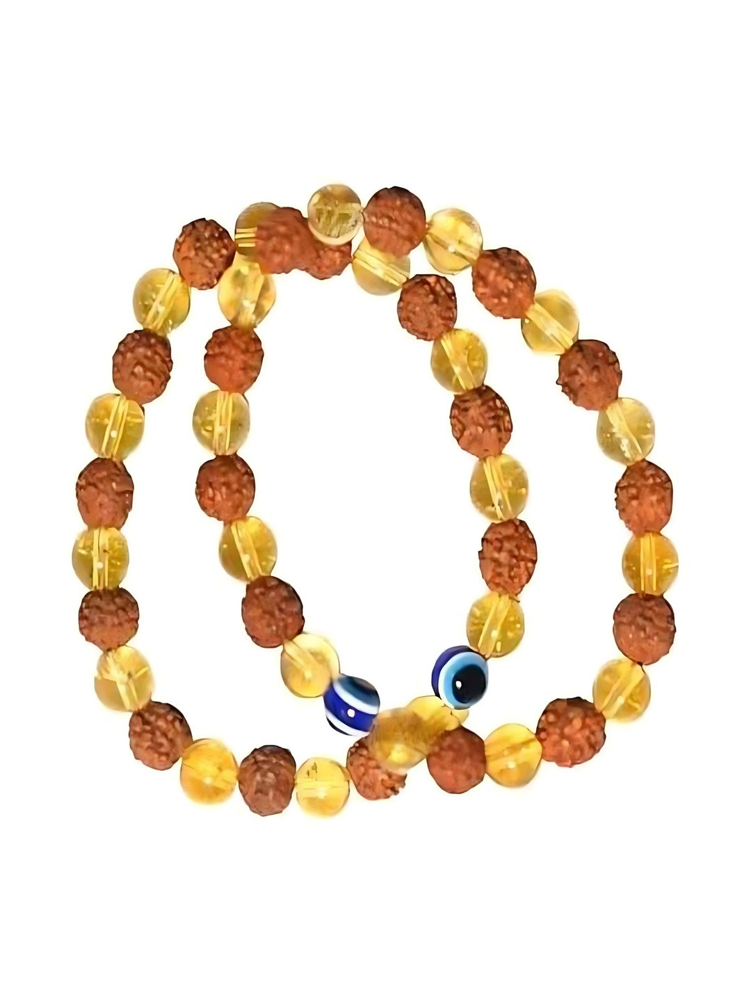 SENROAR  Pack Of 2 Crystals Elasticated Divine Rudraksha Bracelet