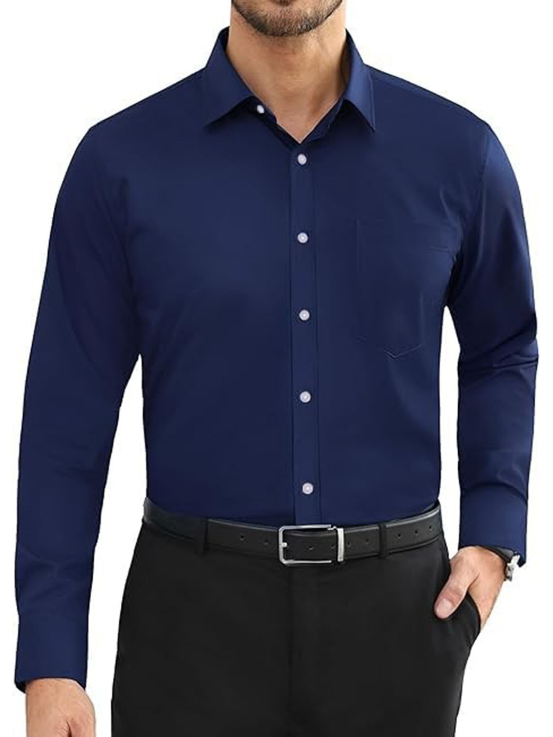 CB-COLEBROOK Men Solid Spread Collar Cotton Formal Shirt