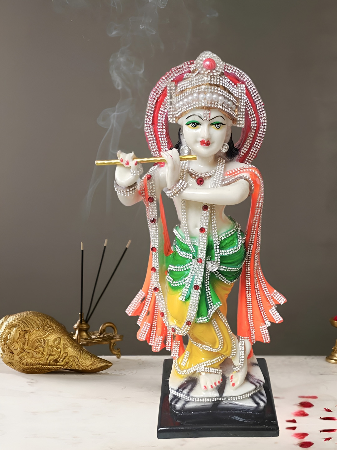 THE SACRED GIFTS White And Green Religious Idol Showpiece