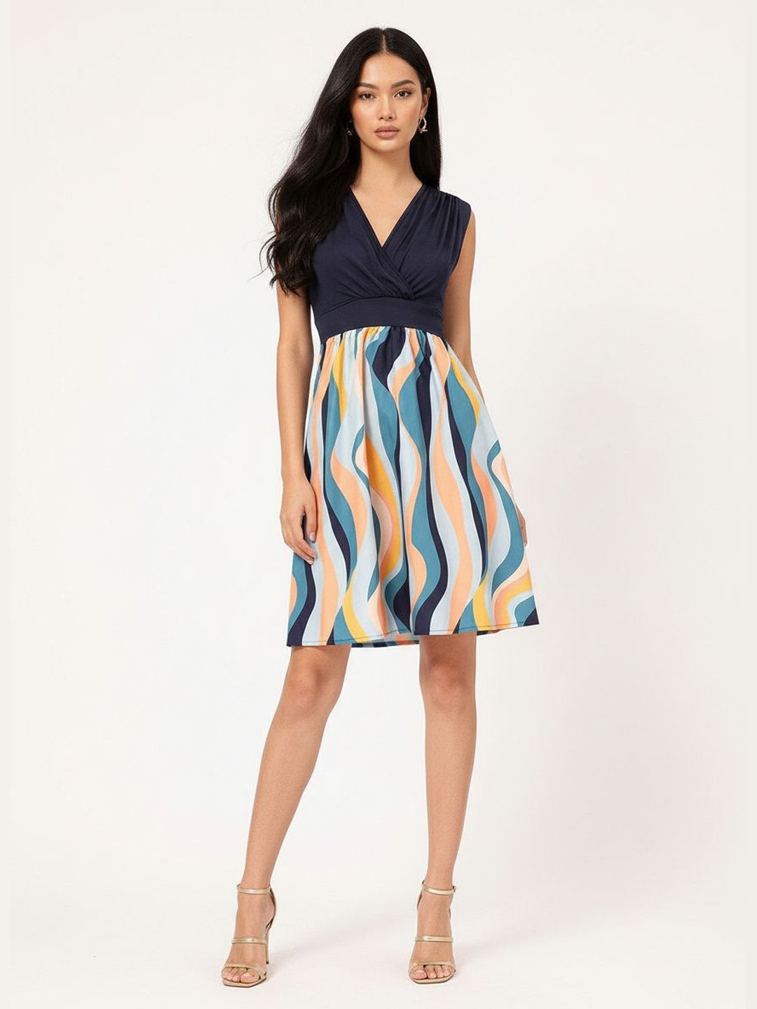 DressBerry Modern Muse Printed A-Line Dress